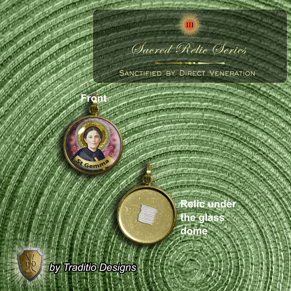 St. Gemma Galgani Limited Edition Decade Relic Rosary | 18K Gold | Green Snowflake Obsidian & Amazonite | 3rd Class Relic