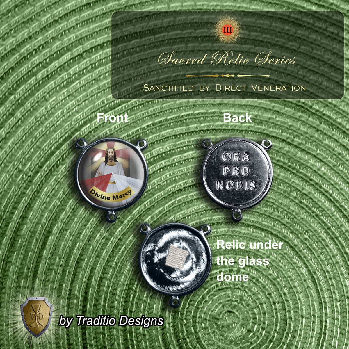 Divine Mercy Limited Edition Majestic Relic Rosary | 18K Gold Plated Accent | Divine Mercy Chaplet, Trust & Spiritual Healing | White Alabaster & Ruby Red Jade | 3rd Class Relic