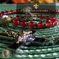 Ecce Homo Limited Edition Majestic Relic Rosary | 18K Gold Plated | Physical & Spiritual Healing, Strength & Salvation | Red Jade & Mother of Pearl | 3rd Class Relic