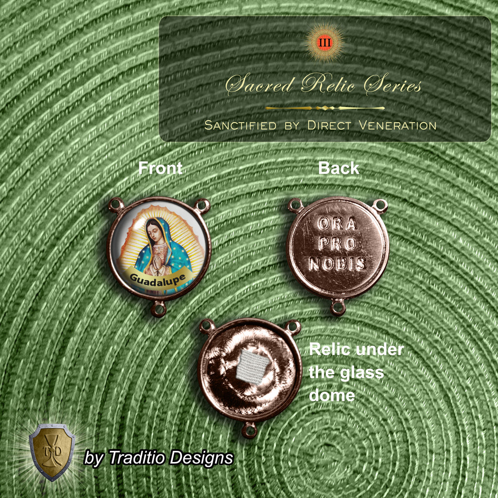 Our Lady of Guadalupe Limited Edition Royal Relic Rosary | 18K Rose Gold | Unborn Protection, Pregnancy & Family Miracles | Turquoise & Rhodochrosite | 3rd Class Relic