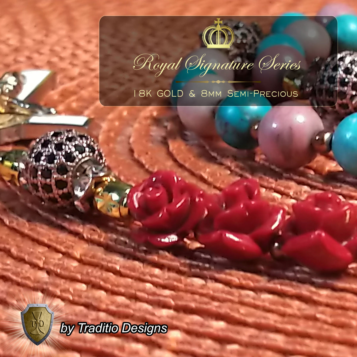 Our Lady of Guadalupe Limited Edition Royal Relic Rosary | 18K Rose Gold | Unborn Protection, Pregnancy & Family Miracles | Turquoise & Rhodochrosite | 3rd Class Relic
