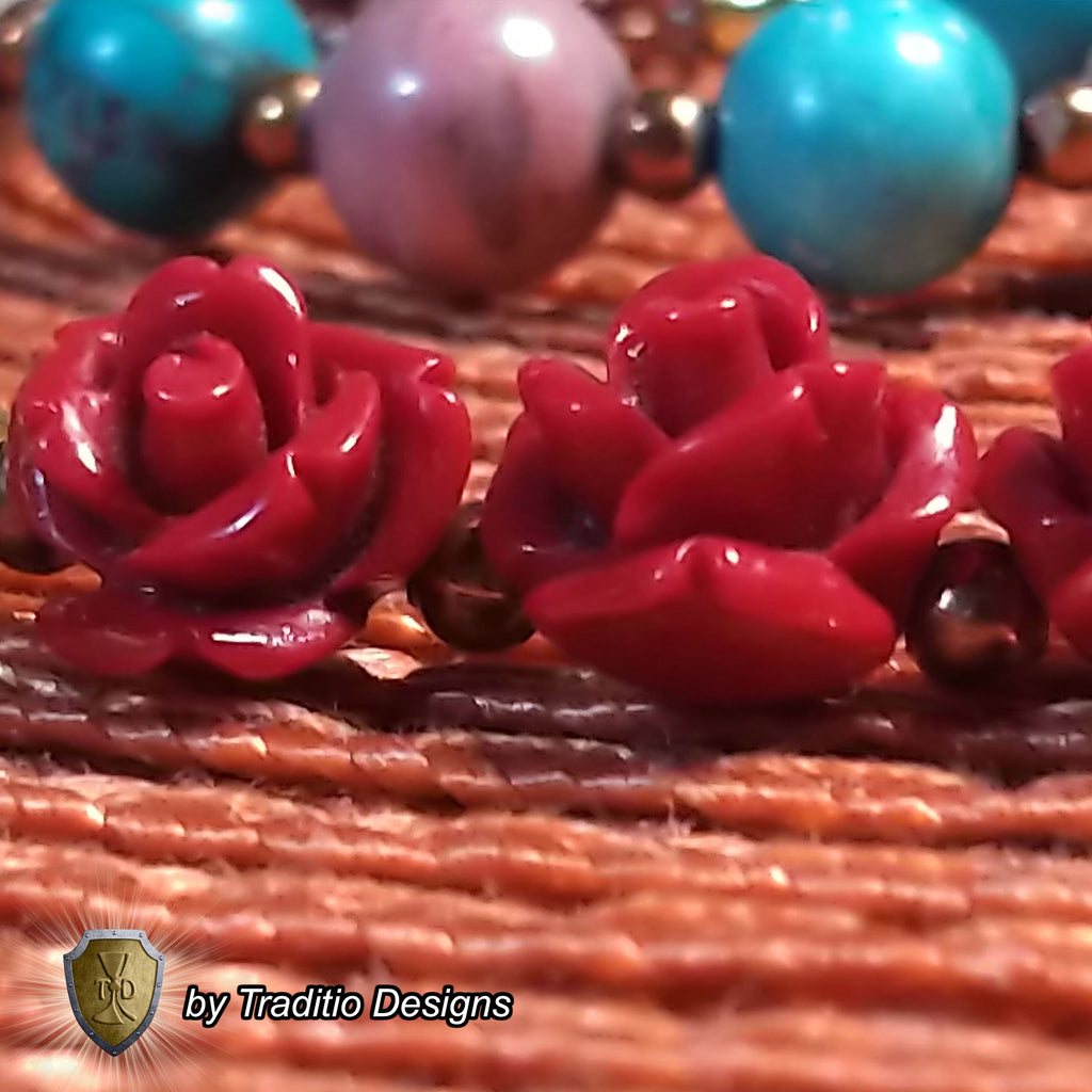 Our Lady of Guadalupe Limited Edition Royal Relic Rosary | 18K Rose Gold | Unborn Protection, Pregnancy & Family Miracles | Turquoise & Rhodochrosite | 3rd Class Relic