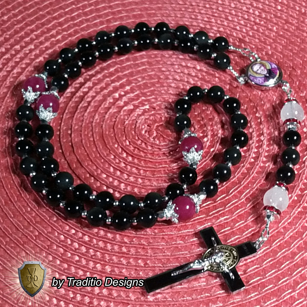 Bl. Fulton J. Sheen Limited Edition Royal Rosary | 18K Gold & Onyx Black Gold | Infant Healing & Heart Relief | Jade & Obsidian