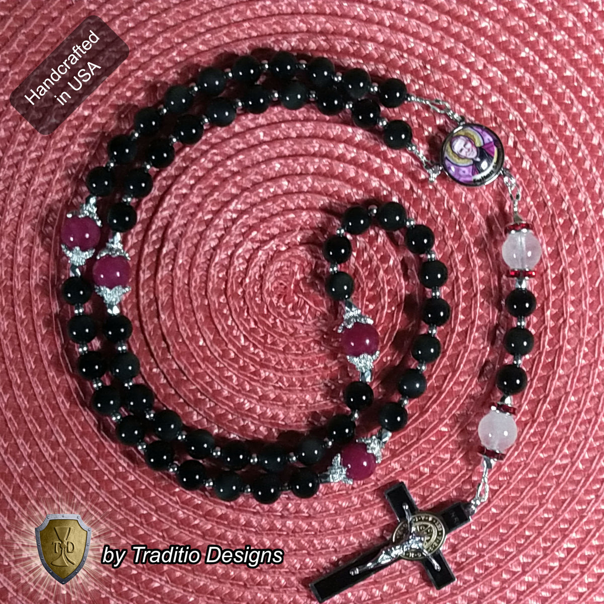 Bl. Fulton J. Sheen Limited Edition Royal Rosary | 18K Gold & Onyx Black Gold | Infant Healing & Heart Relief | Jade & Obsidian