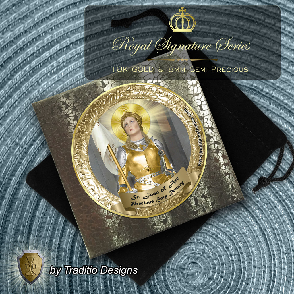 St. Joan of Arc Royal Rosary | Limited Edition | 18K Gold Plated & Semi-precious Stones