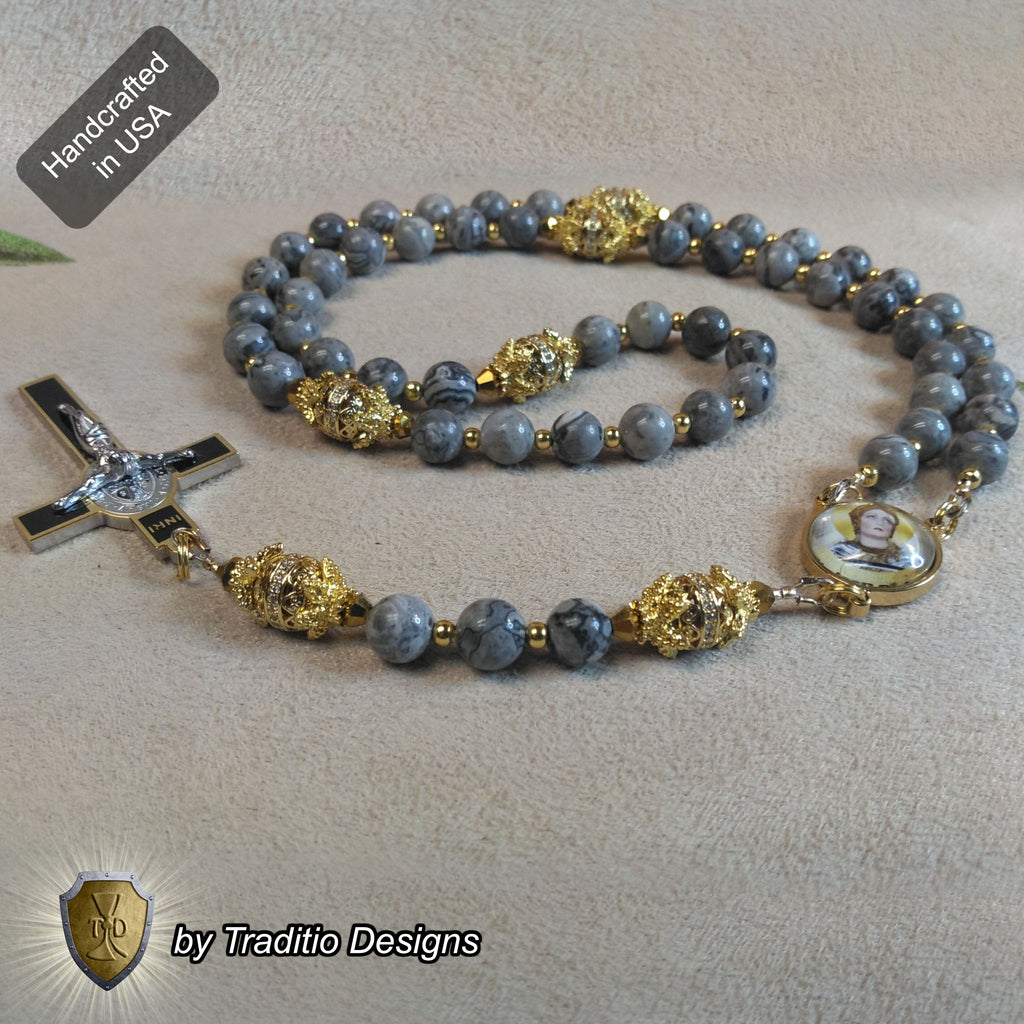 St. Joan of Arc Royal Rosary | Limited Edition | 18K Gold Plated & Semi-precious Stones