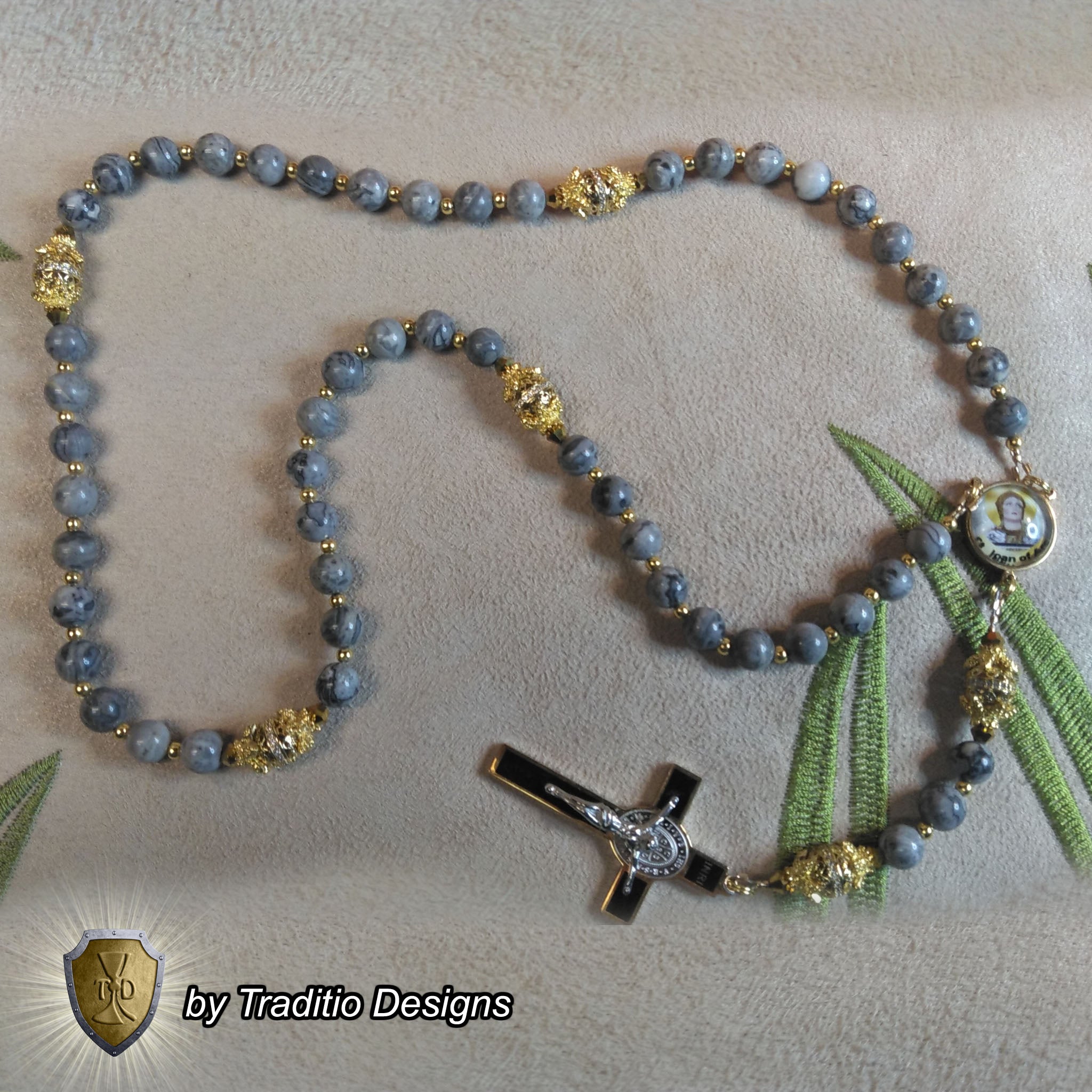St. Joan of Arc Royal Rosary | Limited Edition | 18K Gold Plated & Semi-precious Stones