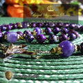 St. John Vianney Limited Edition Royal Relic Rosary | 18K Gold | Exhaustion, Mental Stress & Spiritual Affliction | Purple Emperor Jasper & Dogtooth Amethyst | 3rd Class Relic
