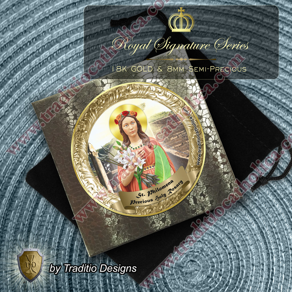St. Philomena Limited Edition Royal Rosary | 18K Rose, White & Yellow Gold | Lost Causes & Healing | Pink Jade & Rose Quartz