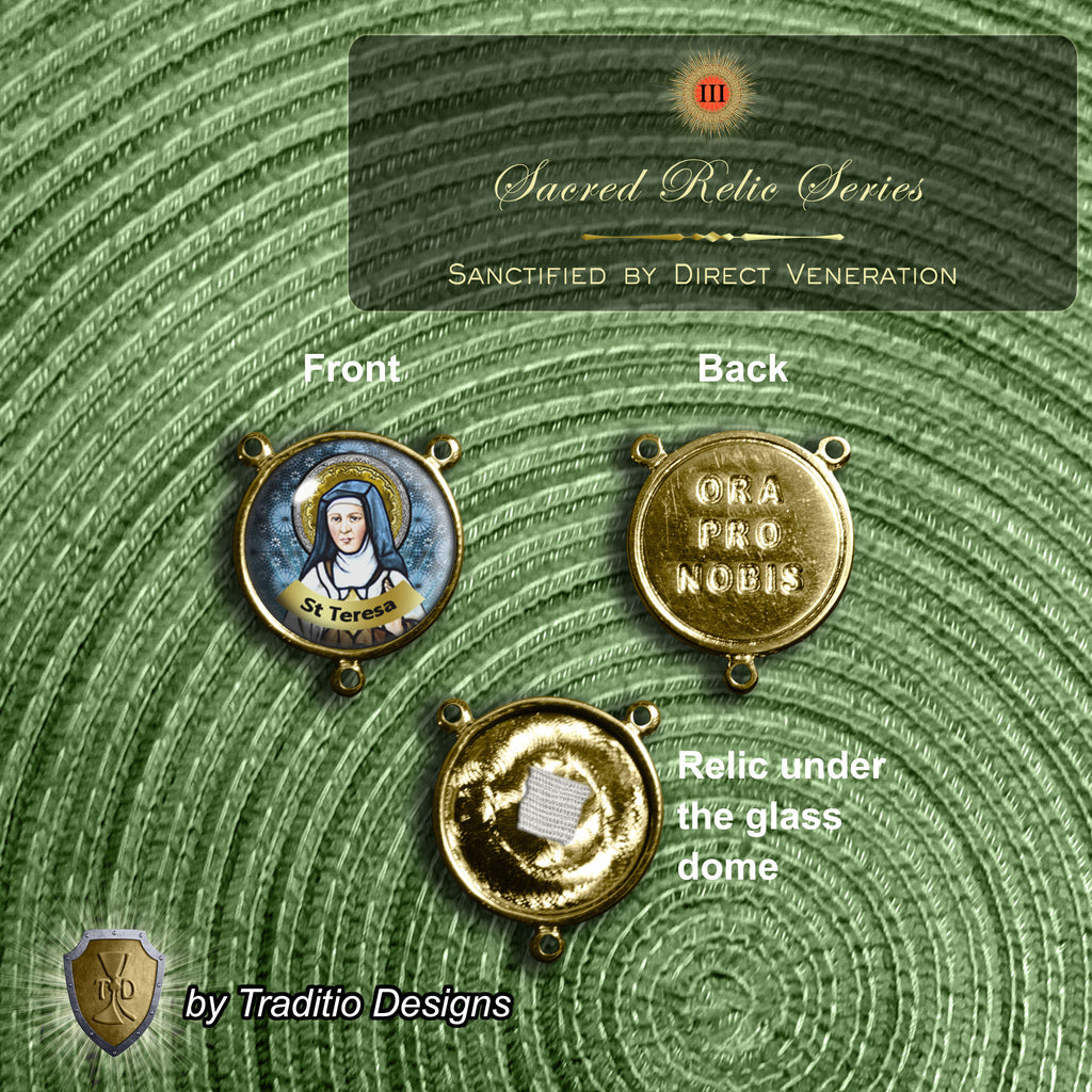 St. Teresa Benedicta Limited Edition Royal Relic Rosary | 18K Gold & Onyx Black Gold | Psychological Trauma | Agate and Jasper | 3rd Class Relic