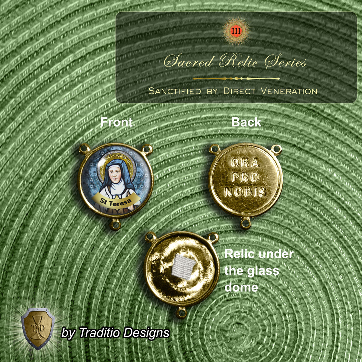 St. Teresa Benedicta Limited Edition Royal Relic Rosary | 18K Gold & Onyx Black Gold | Psychological Trauma | Agate and Jasper | 3rd Class Relic