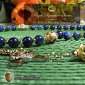 St. Christopher Limited Edition Royal Rosary | 18K Gold & Onyx Black Gold | Safety in Travel, Protection from Storms & Physical Strength | Sodalite & Zebra Stone