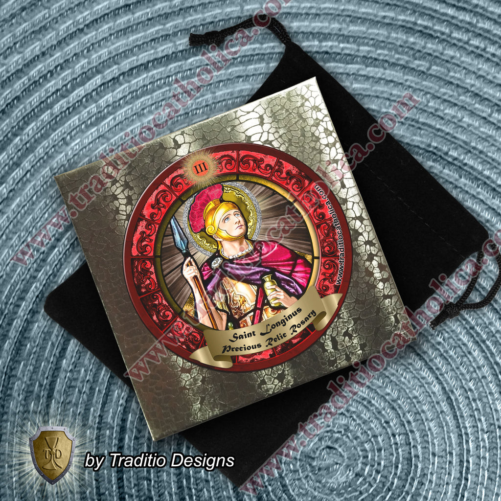 St. Longinus Limited Edition Royal Relic Rosary | 18K Gold & Silver Steel | Healing of Blindness, Eye Disease & Speech | Gold & Ruby Jade | 3rd Class Relic