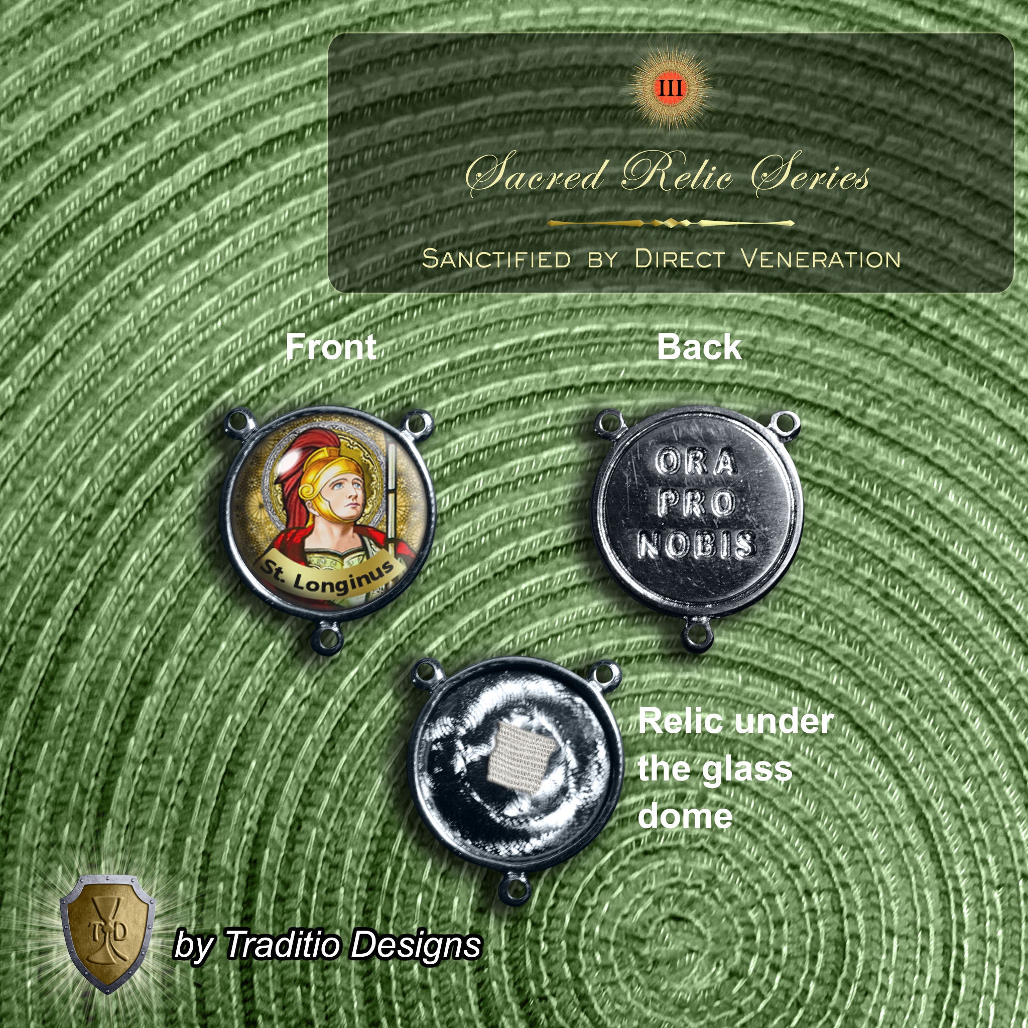 St. Longinus Limited Edition Royal Relic Rosary | 18K Gold & Silver Steel | Healing of Blindness, Eye Disease & Speech | Gold & Ruby Jade | 3rd Class Relic