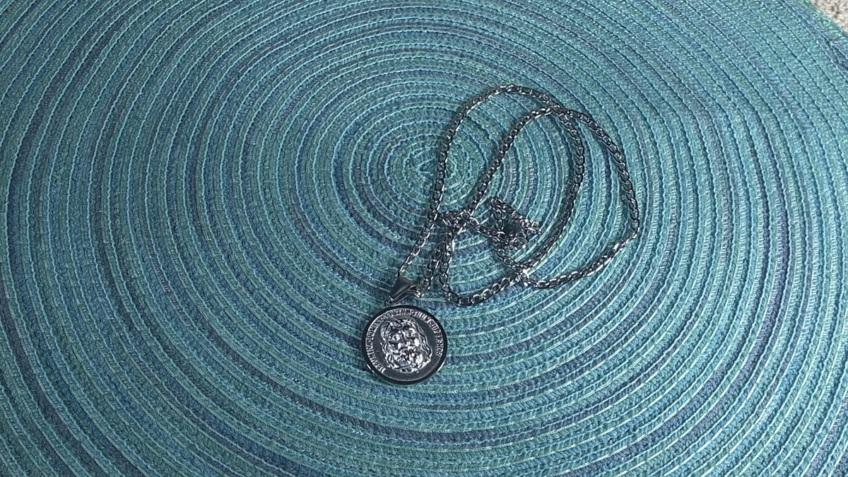 The Holy Face Medal 18K White Gold Plated Pendant | The Attack | Traditio Designs Exclusive