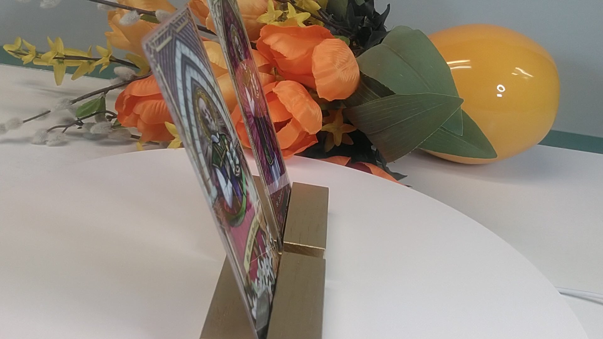 St. Andrew Avellino, Patron of Stroke Victims | Catholic prayer holy card | Laminated Stained Glass Gold Design
